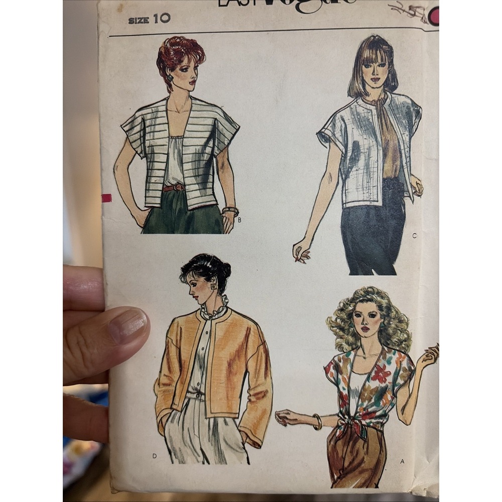 Vintage Vogue 8047 Jackets Cover Ups Sewing Pattern Size 10 UNCUT 80s Retro